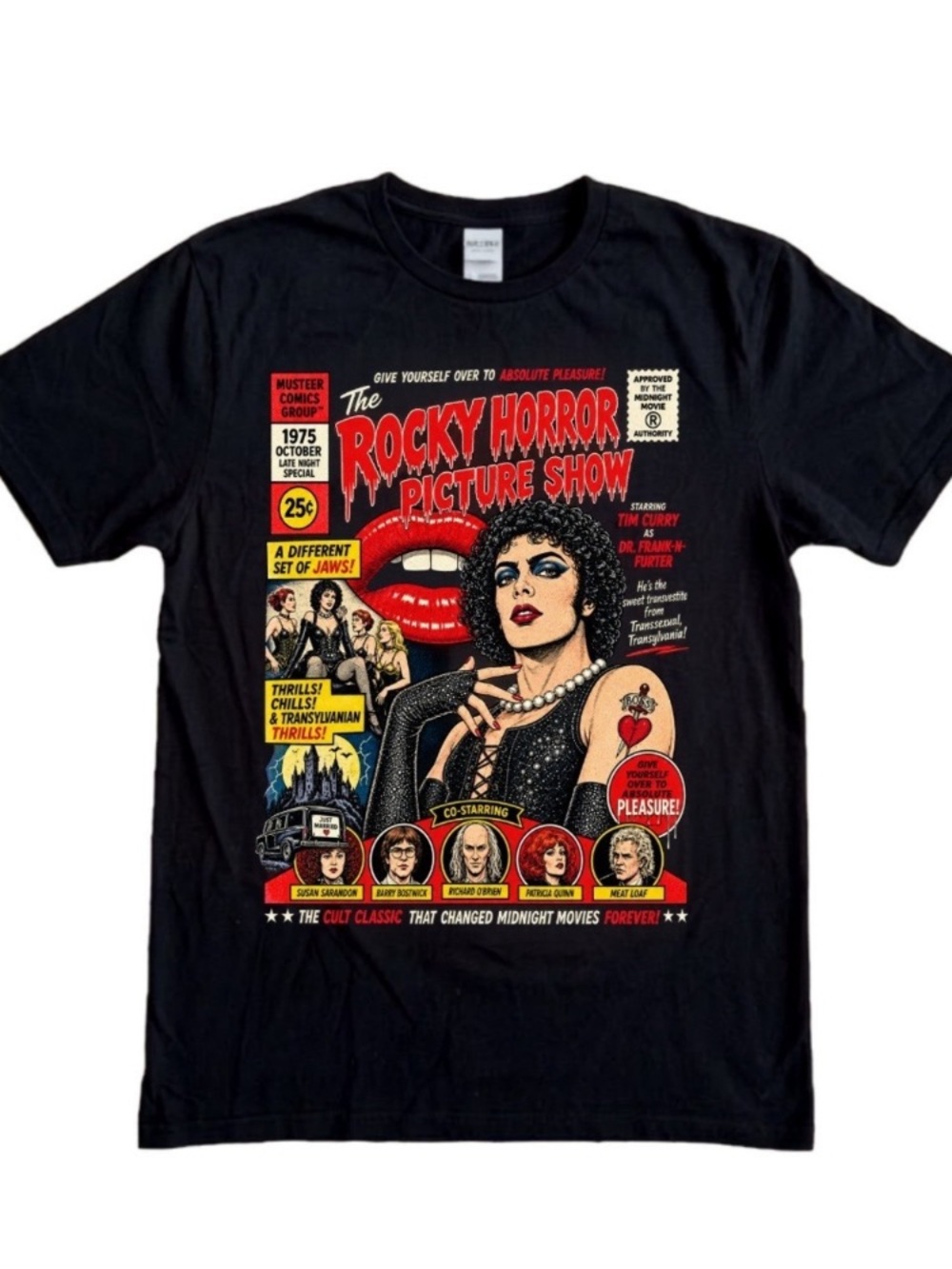 Black Rocky Horror Picture Show Comic Graphic Tee